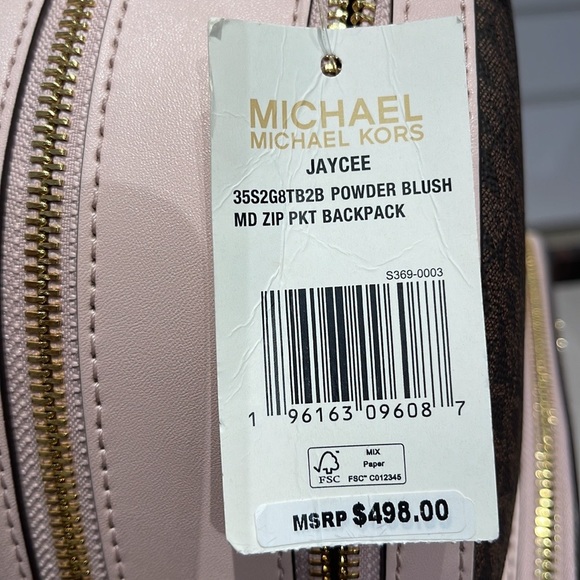 Michael Kors Backpack Bag Jaycee Md Backpack Powder Blush 35S2G8TB2B - Picture 9 of 16